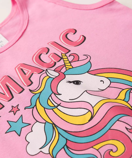 Conjunto Curto Infantil Feminino Unicórnio Pink