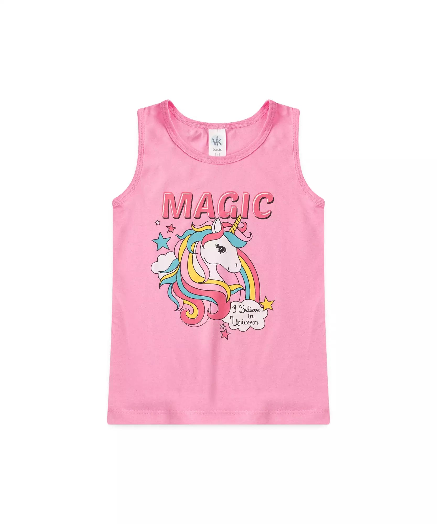 Conjunto Curto Infantil Feminino Unicórnio Pink
