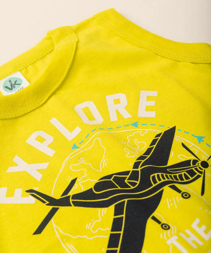 Conjunto Curto Infantil Masculino Avião Verde