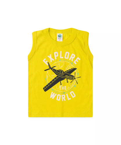 Conjunto Curto Infantil Masculino Avião Verde