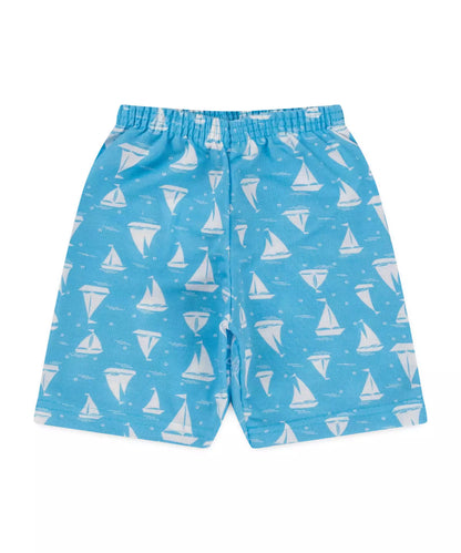 Conjunto Curto Infantil Masculino Barco Marinho