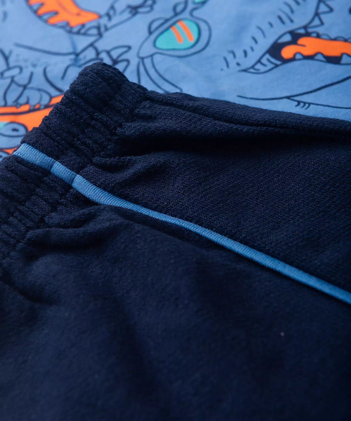 Conjunto Curto Infantil Masculino Dino Azul