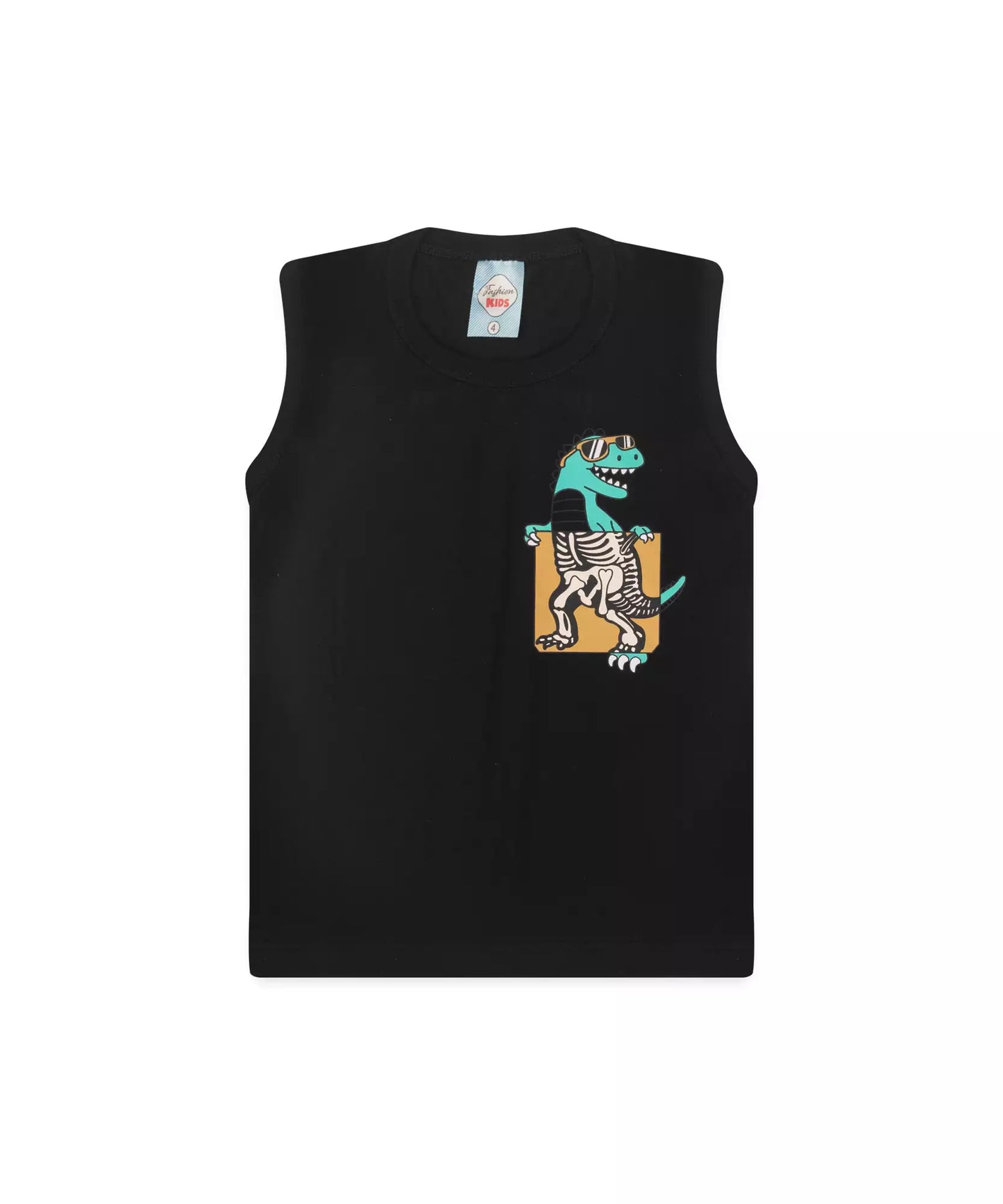Conjunto Curto Infantil Masculino Dino Preto