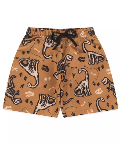 Conjunto Curto Infantil Masculino Dino Preto