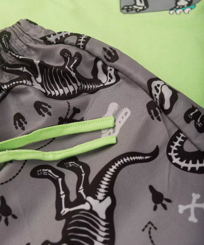 Conjunto Curto Infantil Masculino Dino Verde