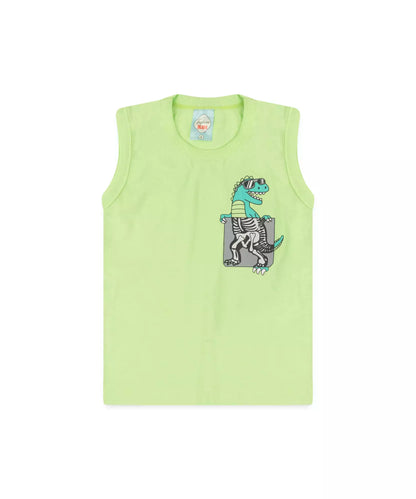 Conjunto Curto Infantil Masculino Dino Verde