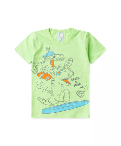 Conjunto Curto Infantil Masculino no Dino no Verde