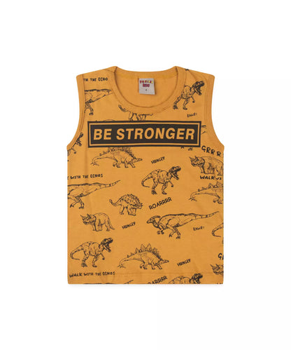Conjunto Curto Infantil Masculino Dinossauro Marrom