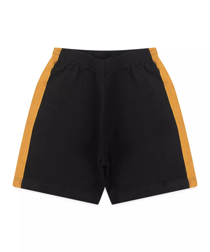 Conjunto Curto Infantil Masculino Dinossauro Marrom