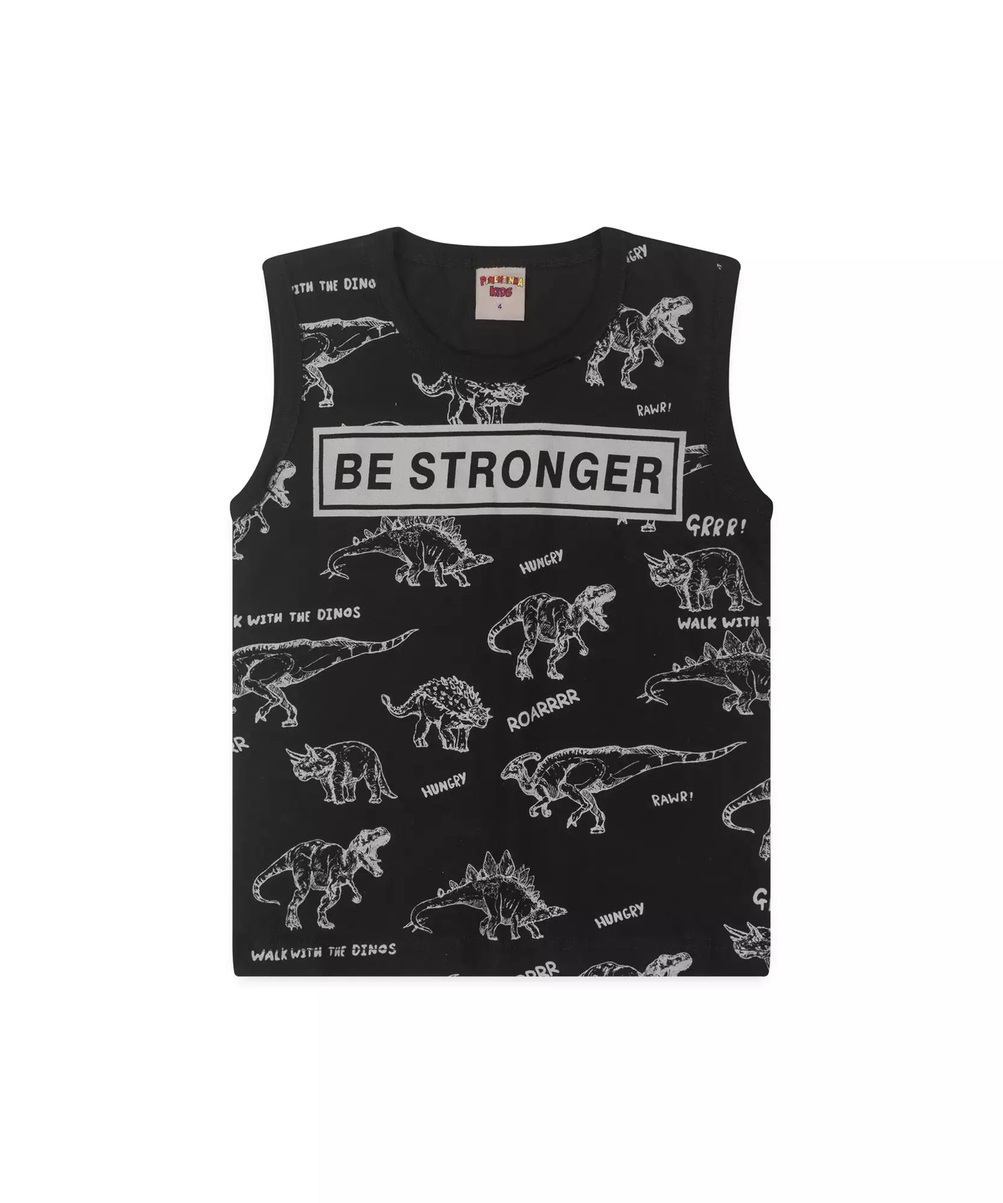 Conjunto Curto Infantil Masculino Dinossauro Preto
