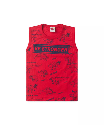 Conjunto Curto Infantil Masculino no Dinossauro em Vermelho