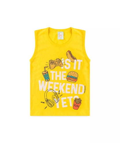 Conjunto Curto Infantil Masculino Amarelo Estampado