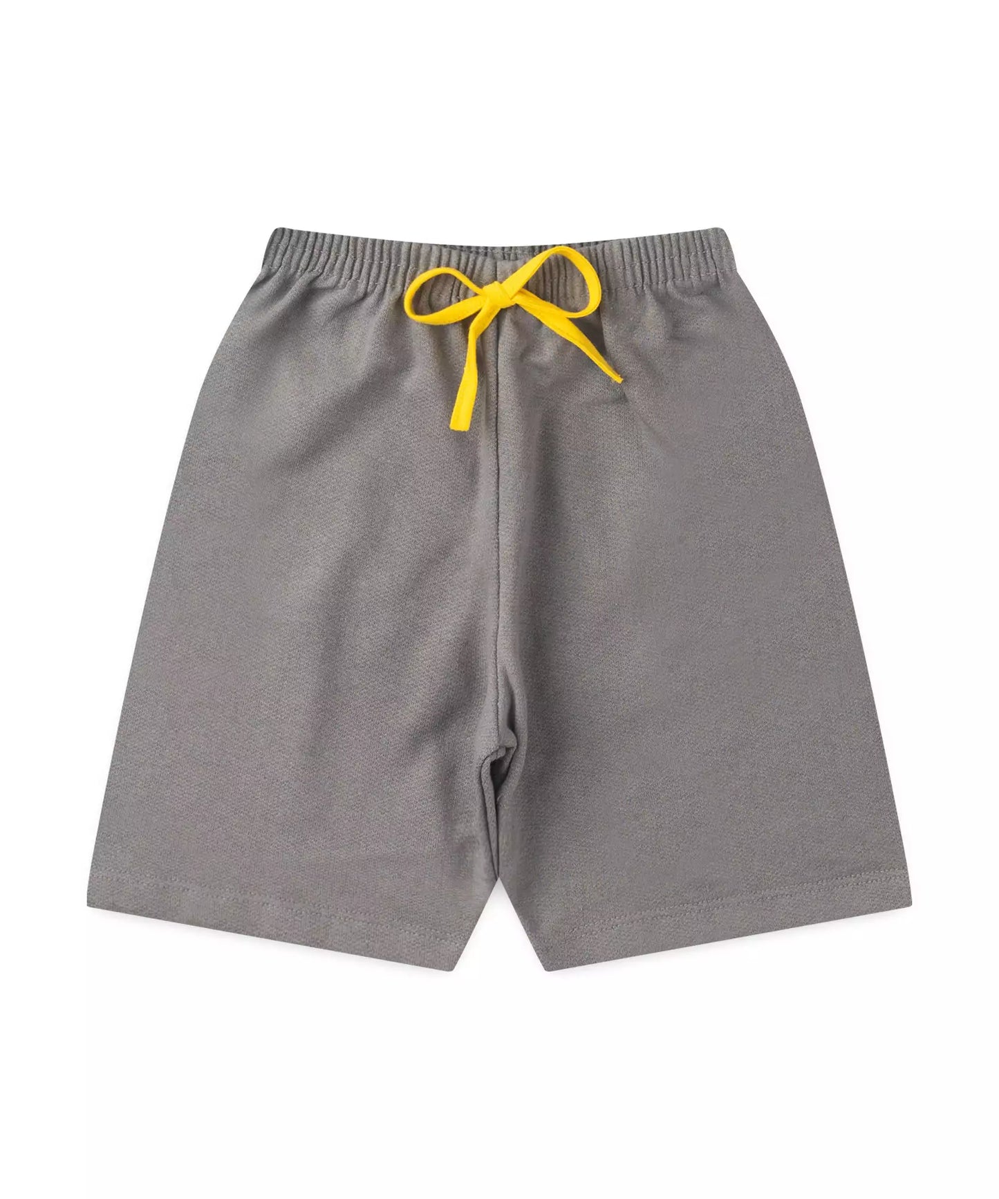 Conjunto Curto Infantil Masculino Amarelo Estampado
