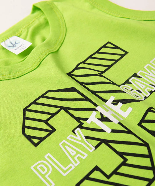Conjunto Curto Infantil Masculino Estampado Verde
