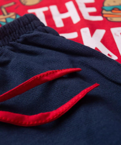 Conjunto Curto Infantil Masculino em Estampado em Vermelho