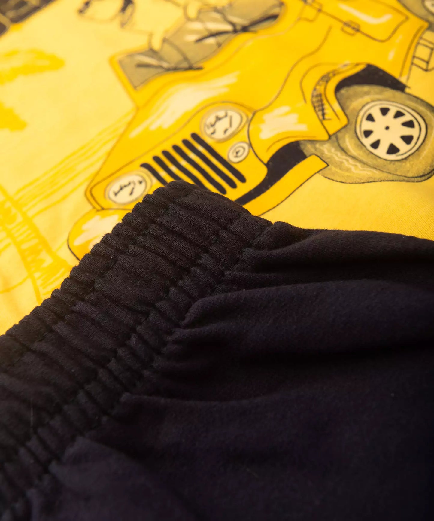 Conjunto Curto Infantil Masculino Jipe Amarelo