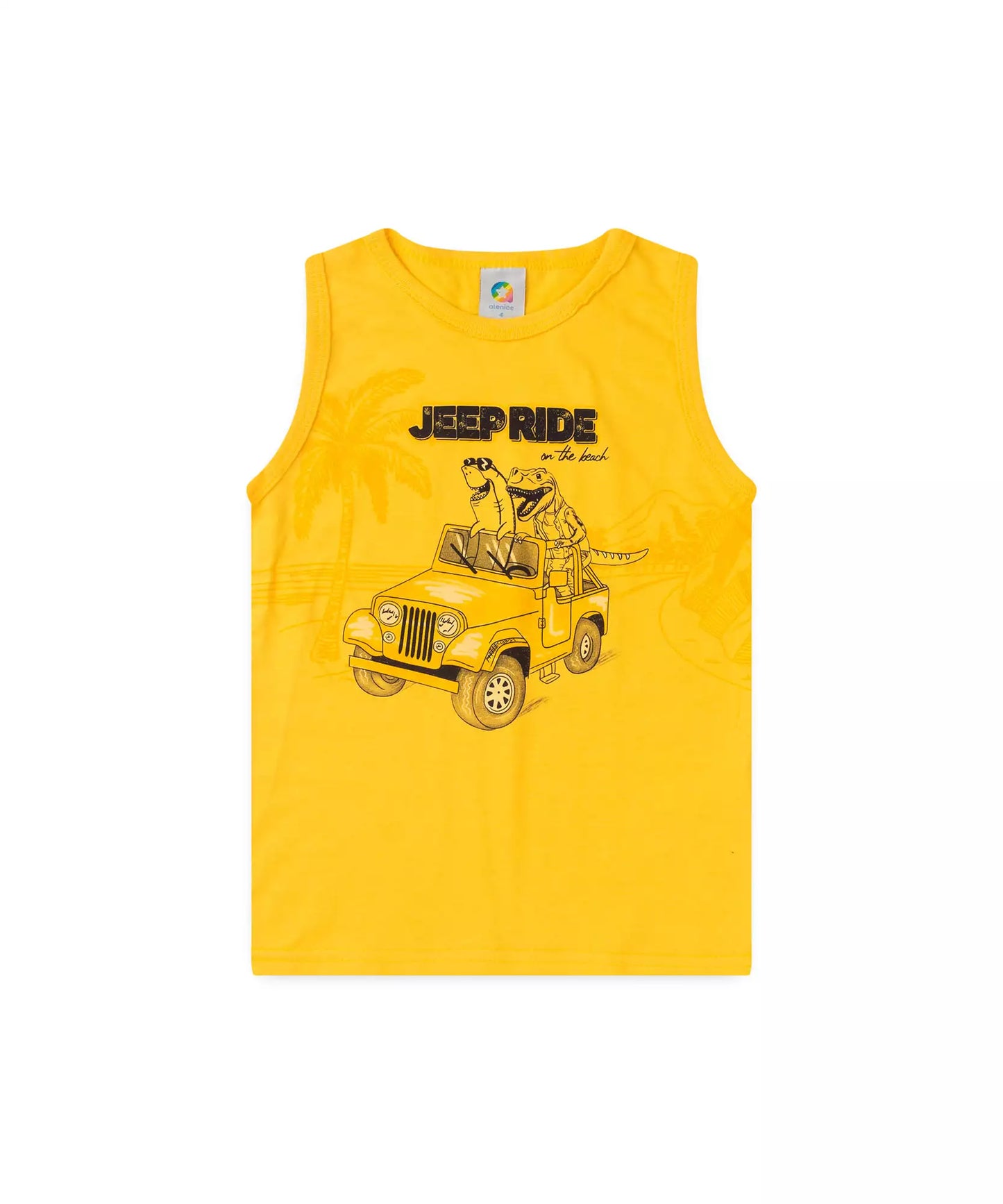 Conjunto Curto Infantil Masculino Jipe Amarelo