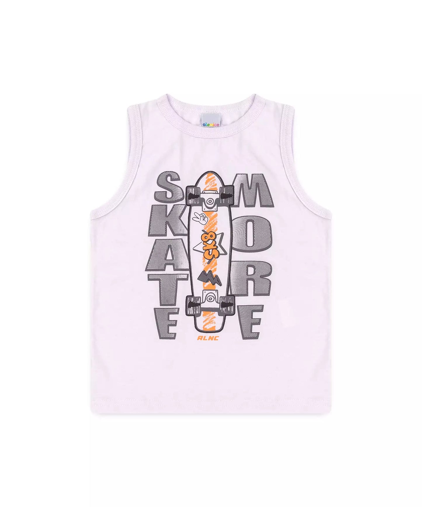 Conjunto Curto Infantil Masculino Skate no Branco