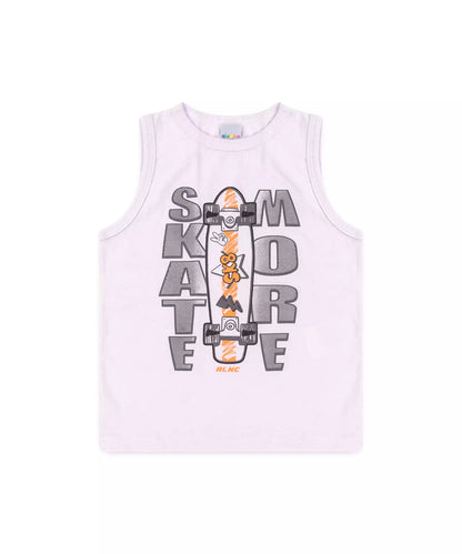 Conjunto Curto Infantil Masculino Skate no Branco