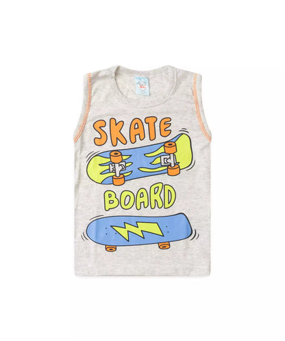 Conjunto Curto Infantil Masculino Skate Mescla