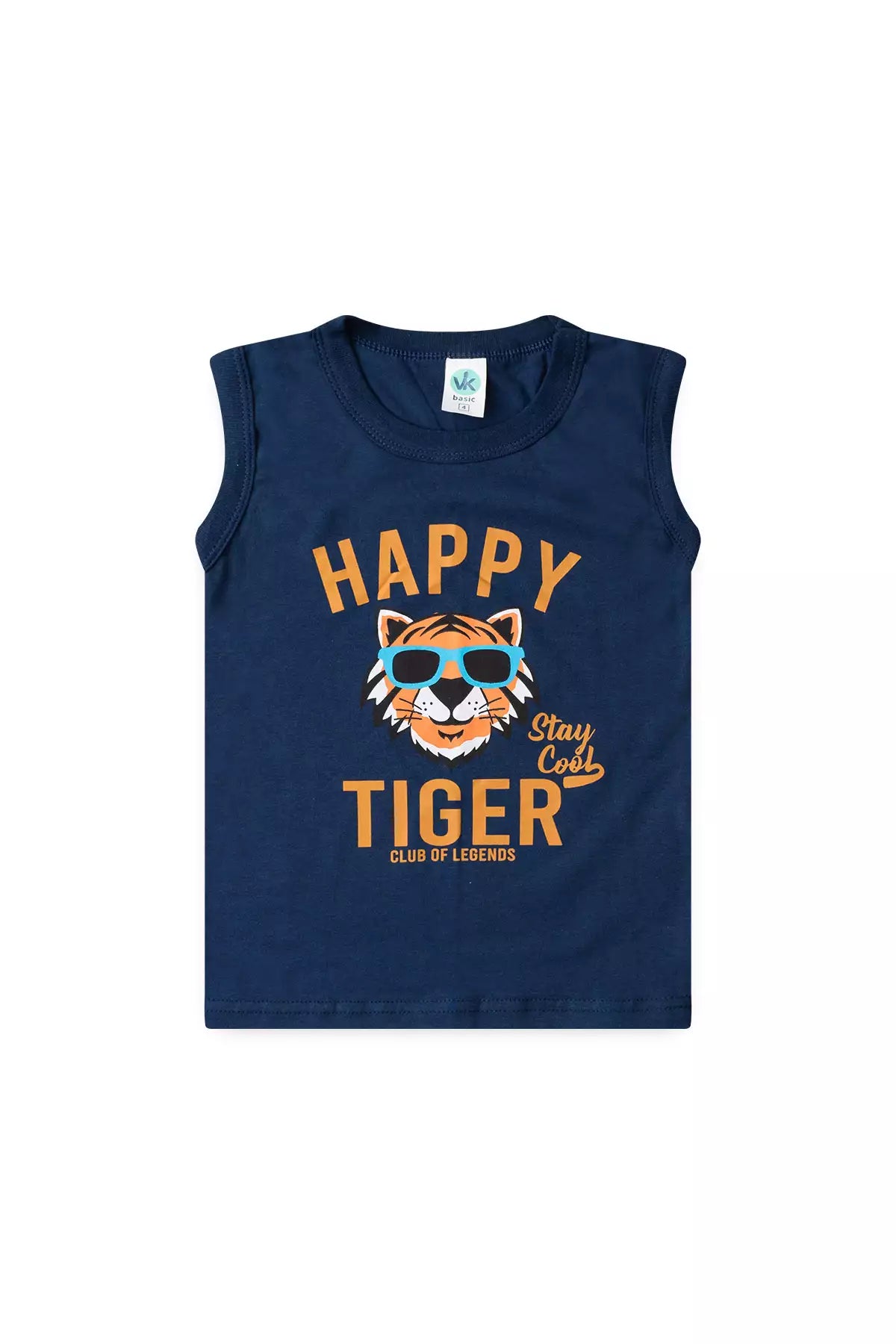 Conjunto Curto Infantil Masculino Tigre Marinho