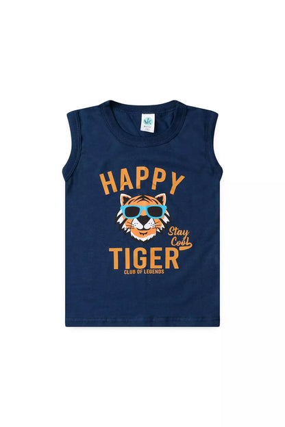 Conjunto Curto Infantil Masculino Tigre Marinho