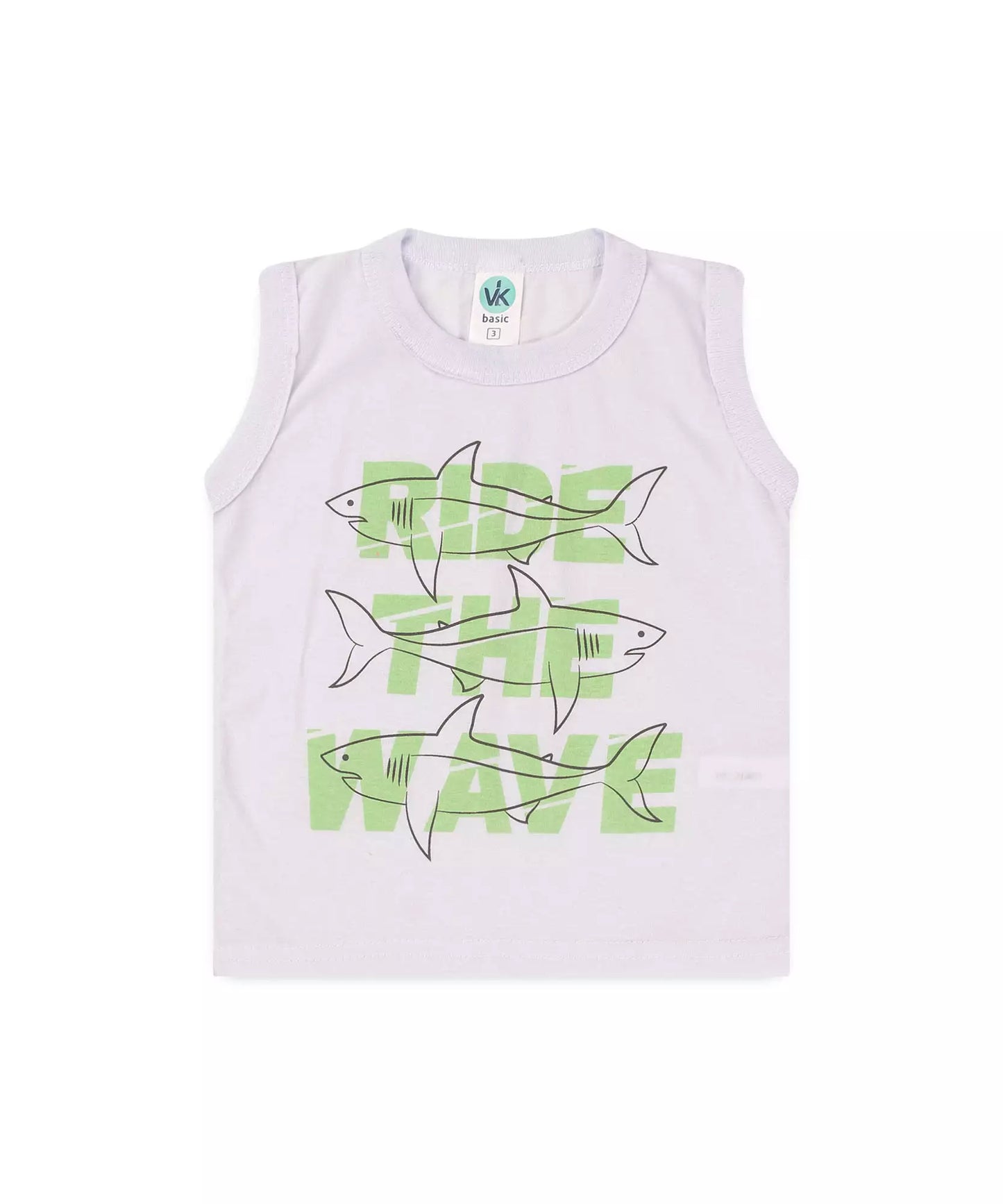 Conjunto Curto Infantil Masculino Tubarão no Branco