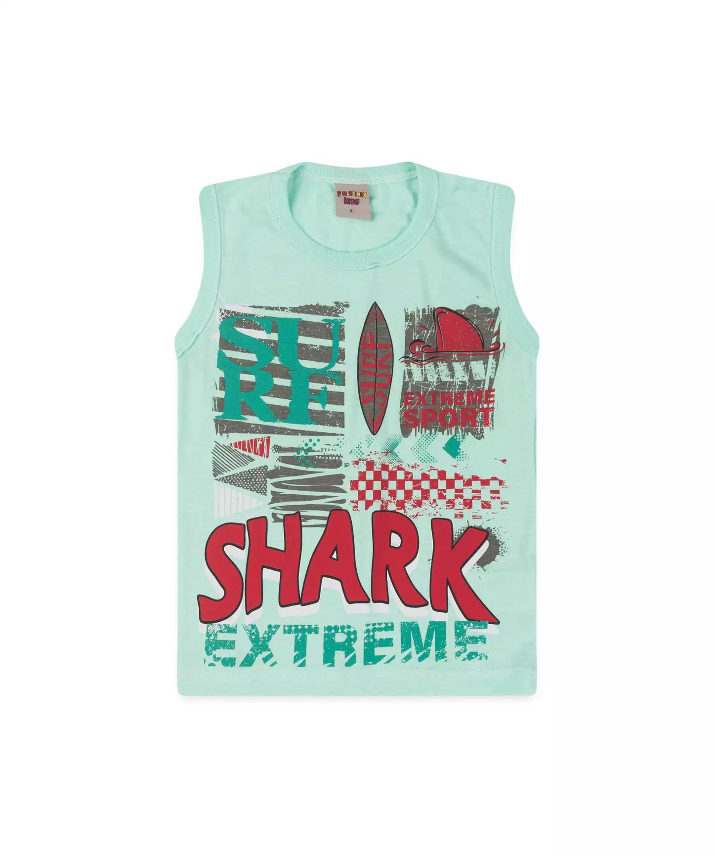 Conjunto Curto Infantil Masculino Tubarão Verde
