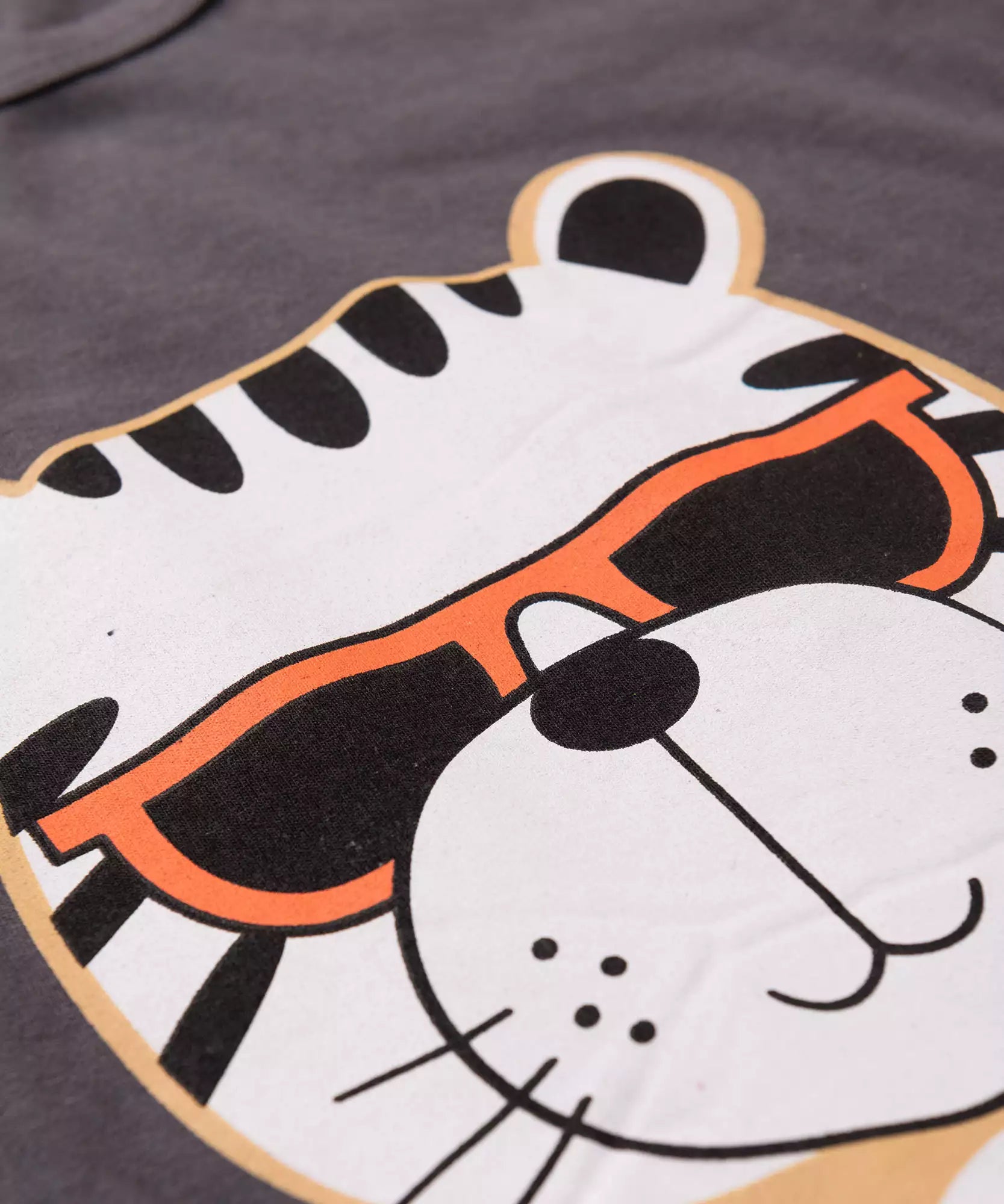 Conjunto Curto Infantil para Menino Tigre Chumbo