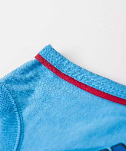 Conjunto Curto Menino Cardápio de Verão Azul