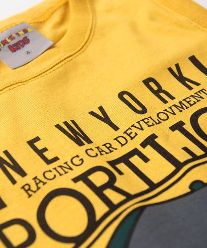 Conjunto Curto Menino Speedway Amarelo