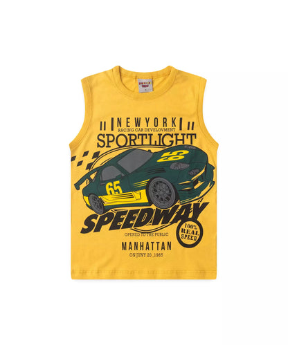 Conjunto Curto Menino Speedway Amarelo