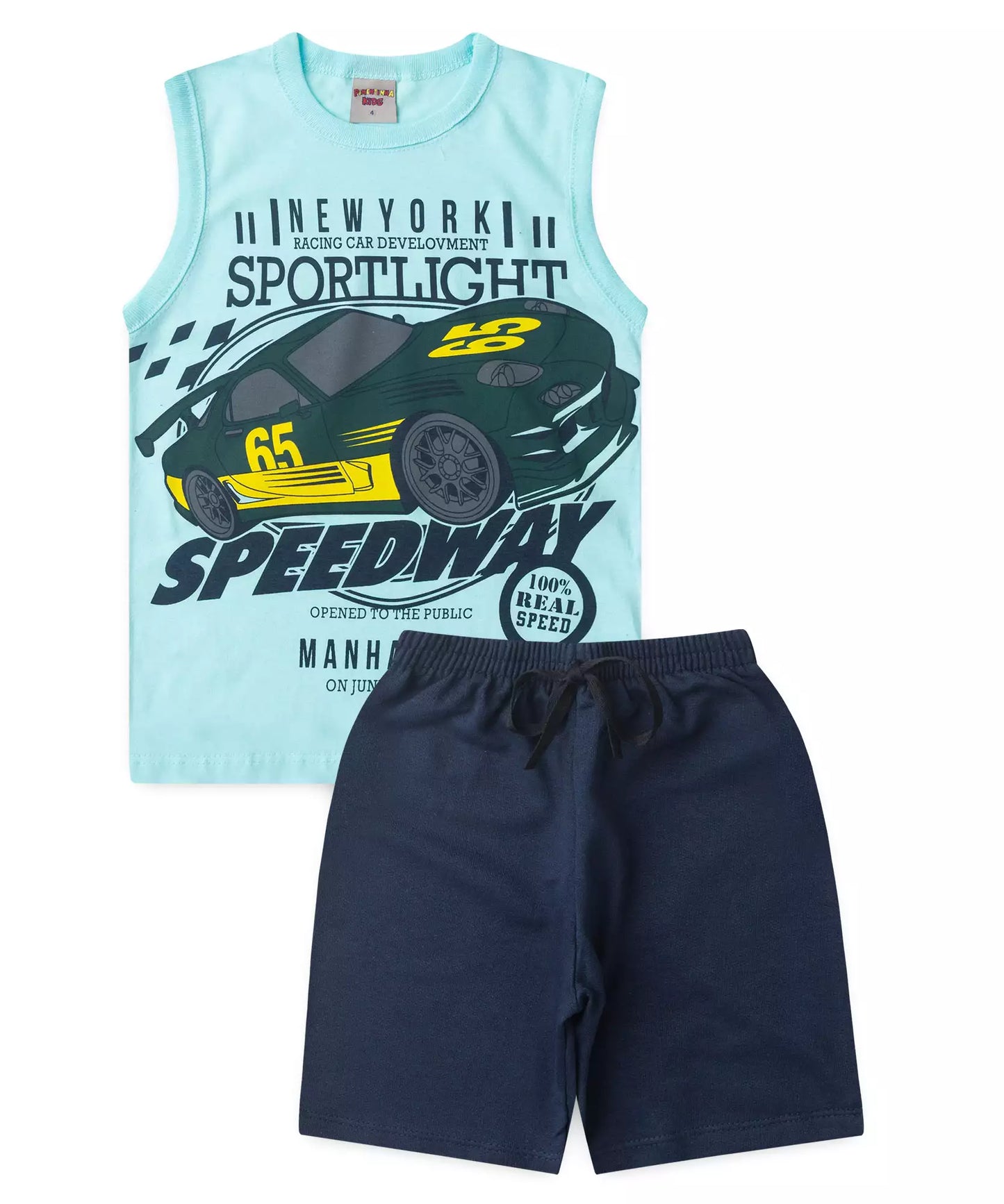 Conjunto Curto Menino Speedway Azul