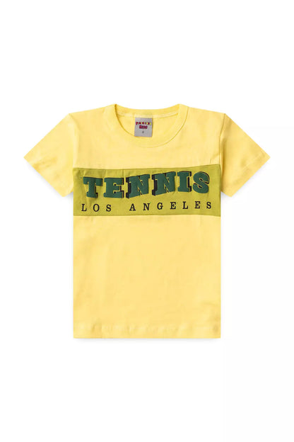 Conjunto Curto Menino Tennis Los Angeles Amarelo