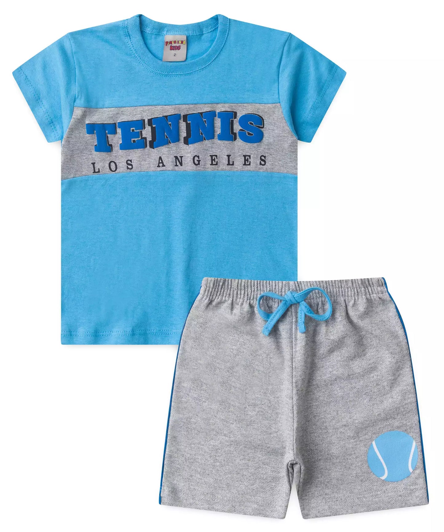 Conjunto Curto Menino Tennis Los Angeles Azul