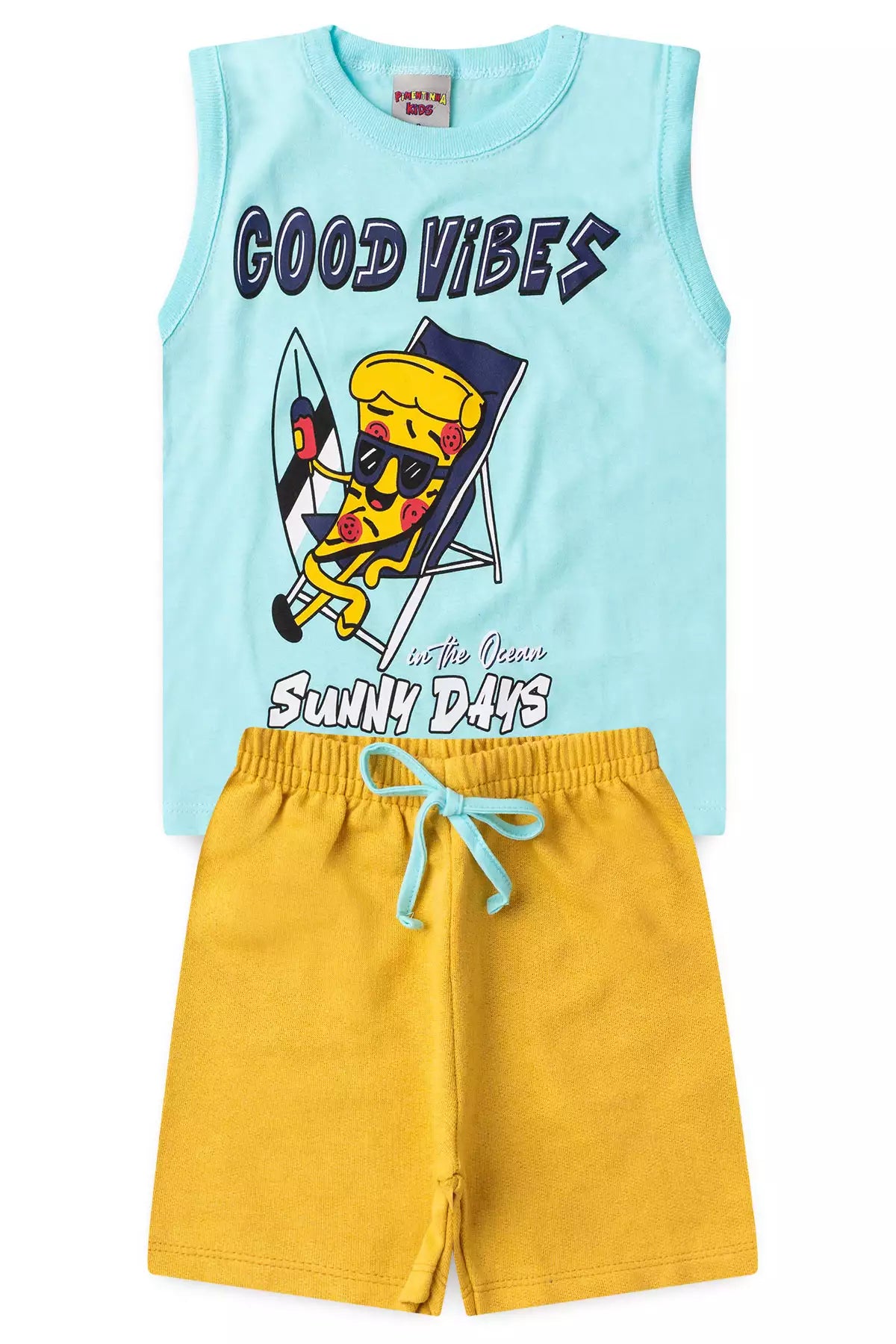 Conjunto Curto Menino Vibes do Verão Azul