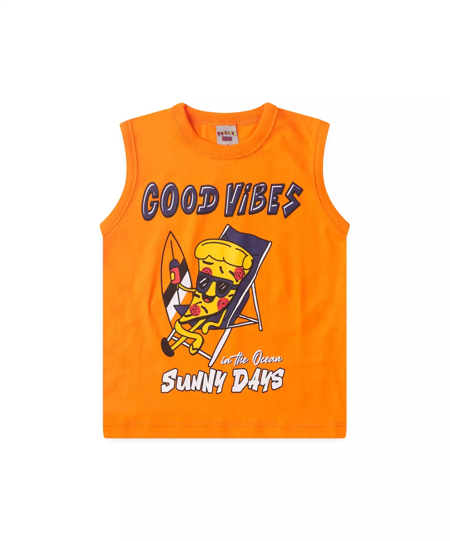 Conjunto Curto Menino Vibes do Verão Laranja