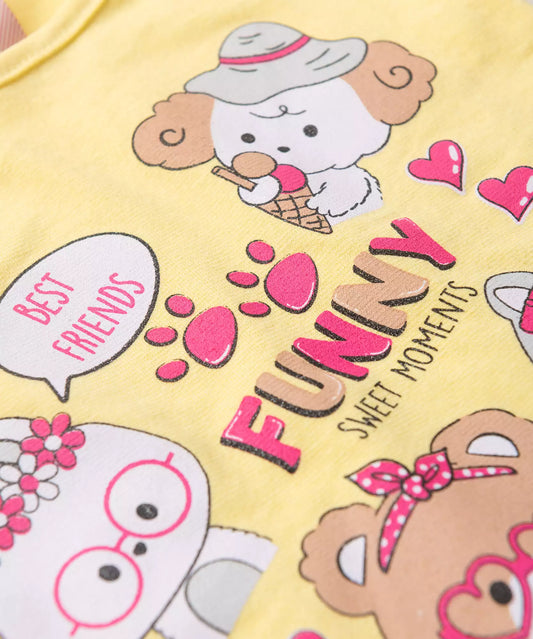 Conjunto Curto para Bebê Menina Best Friends Amarelo