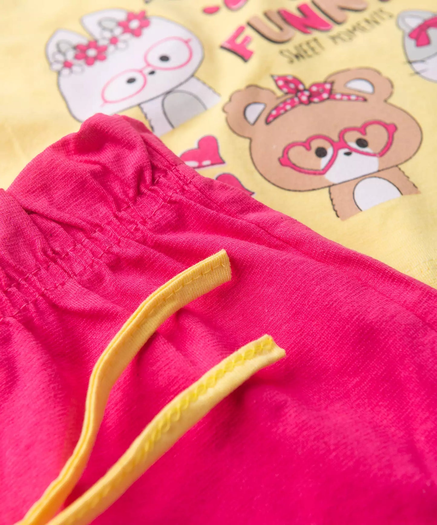 Conjunto Curto para Bebê Menina Best Friends Amarelo