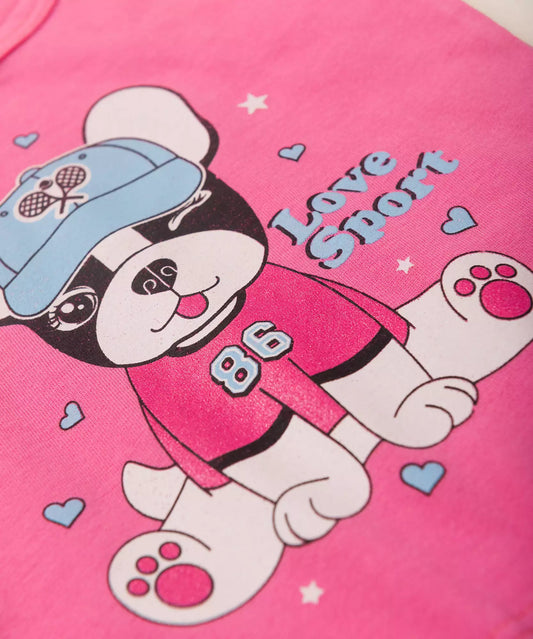 Conjunto Curto para Bebê Menina Cachorrinho Pink