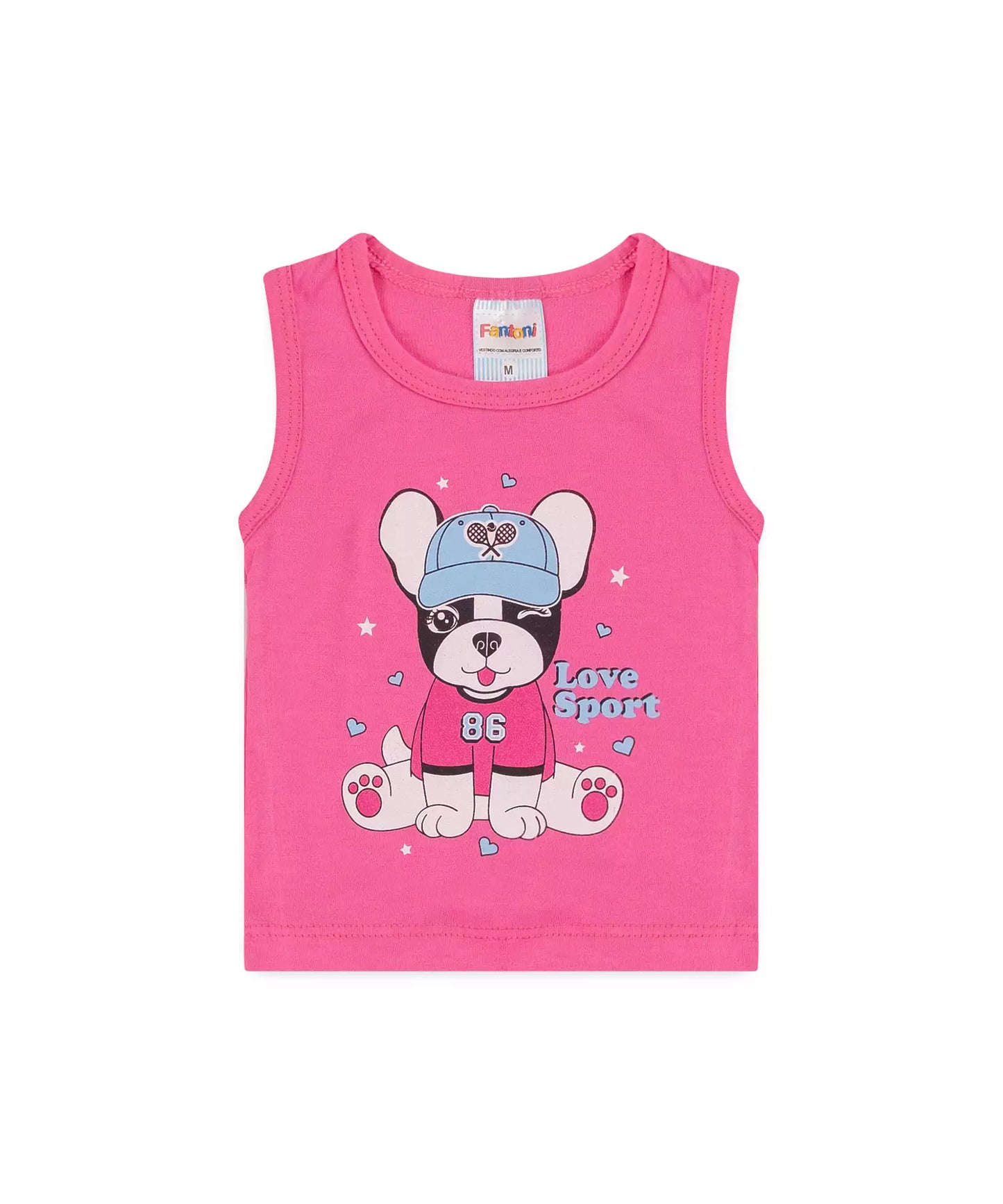 Conjunto Curto para Bebê Menina Cachorrinho Pink