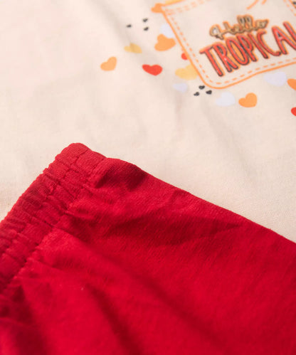 Conjunto Curto para Bebê Menina Girafinha Encantada Marfim