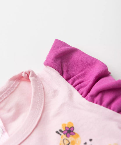 Conjunto Curto para Bebê Menina Girafinha Encantada Rosa