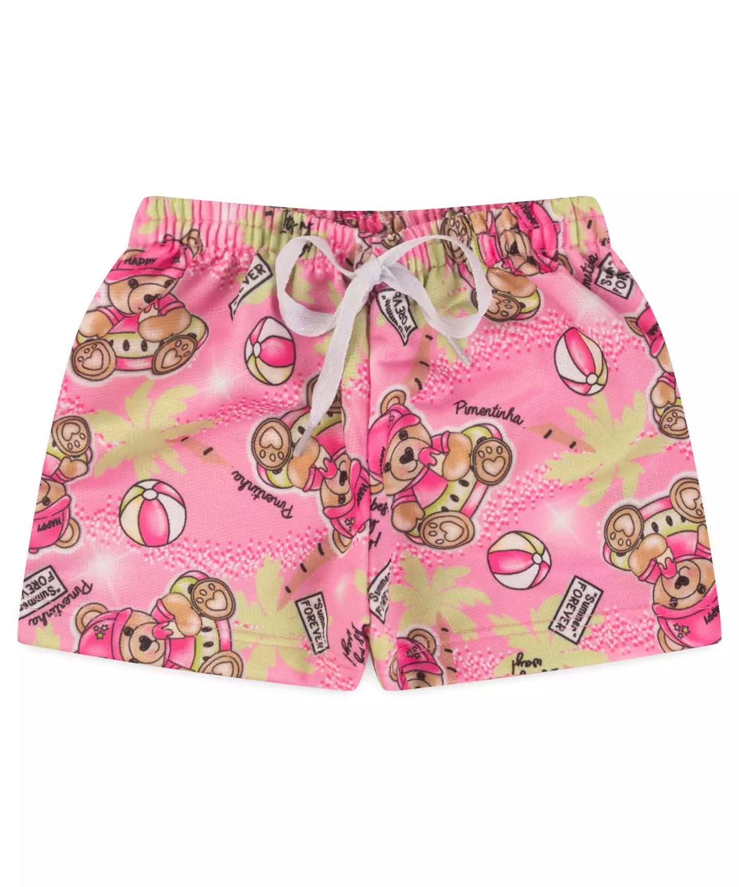 Conjunto Curto para Bebê Menina Ursinho Amarelo