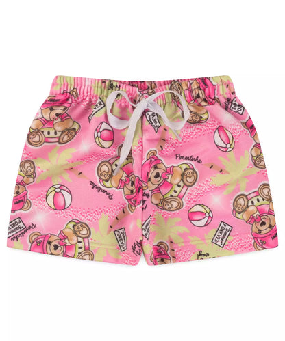 Conjunto Curto para Bebê Menina Ursinho Amarelo