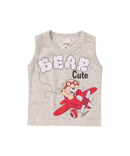 Conjunto Curto para Bebê Menino Avião Mescla