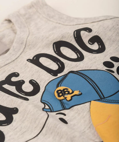 Conjunto Curto para Bebê Menino Mescla Cachorro