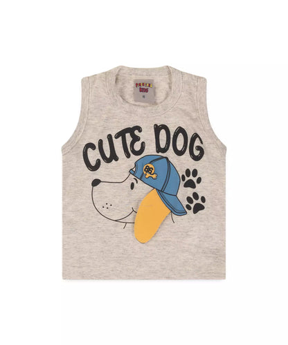 Conjunto Curto para Bebê Menino Mescla Cachorro