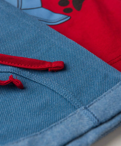 Conjunto Curto para Bebê Menino Cachorro Vermelho