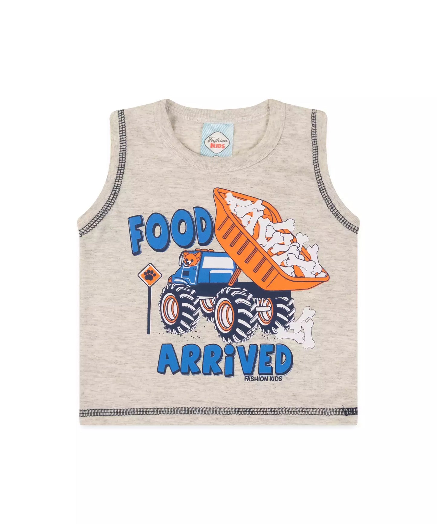 Conjunto Curto para Bebê Menino Caminhão Mescla